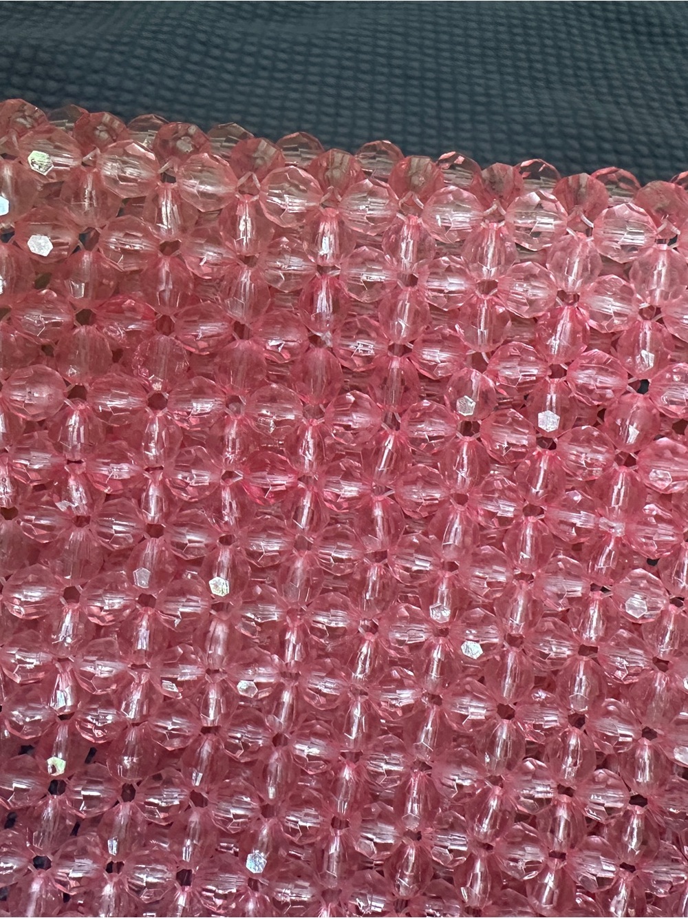 NWT- Pink Beaded Womens Tote Handbag - Crystal-Look Bead Panel
